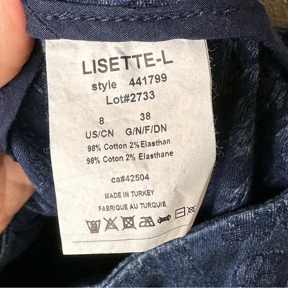 Lisette of Montreal Blue Floral Mid-Rise Tummy Panel Leggings, Size 8 - Picture 8 of 8